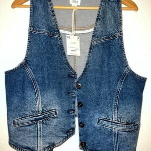 Denim Button-Up Vest